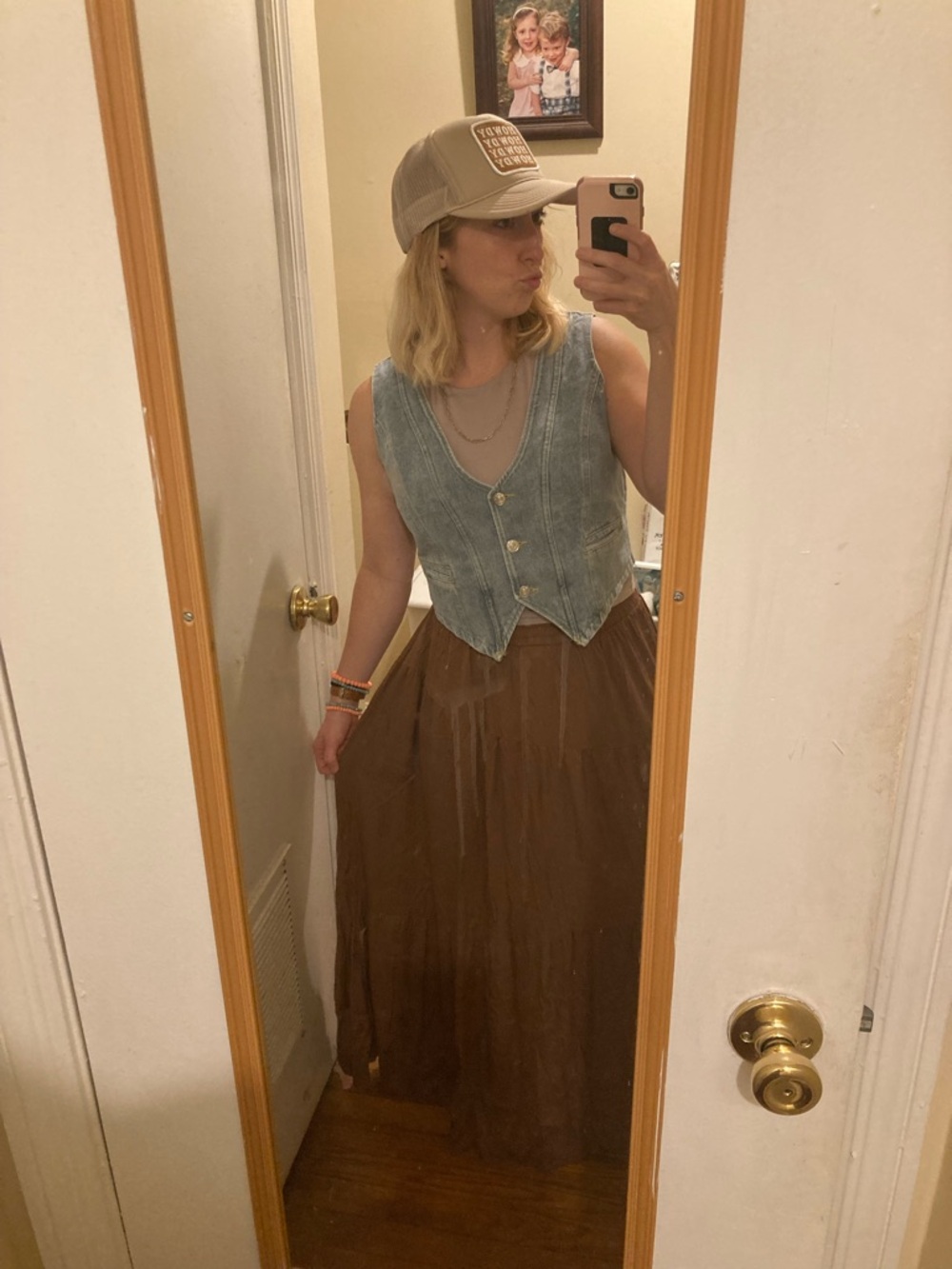 Blue Denim Vest with Vintage Look